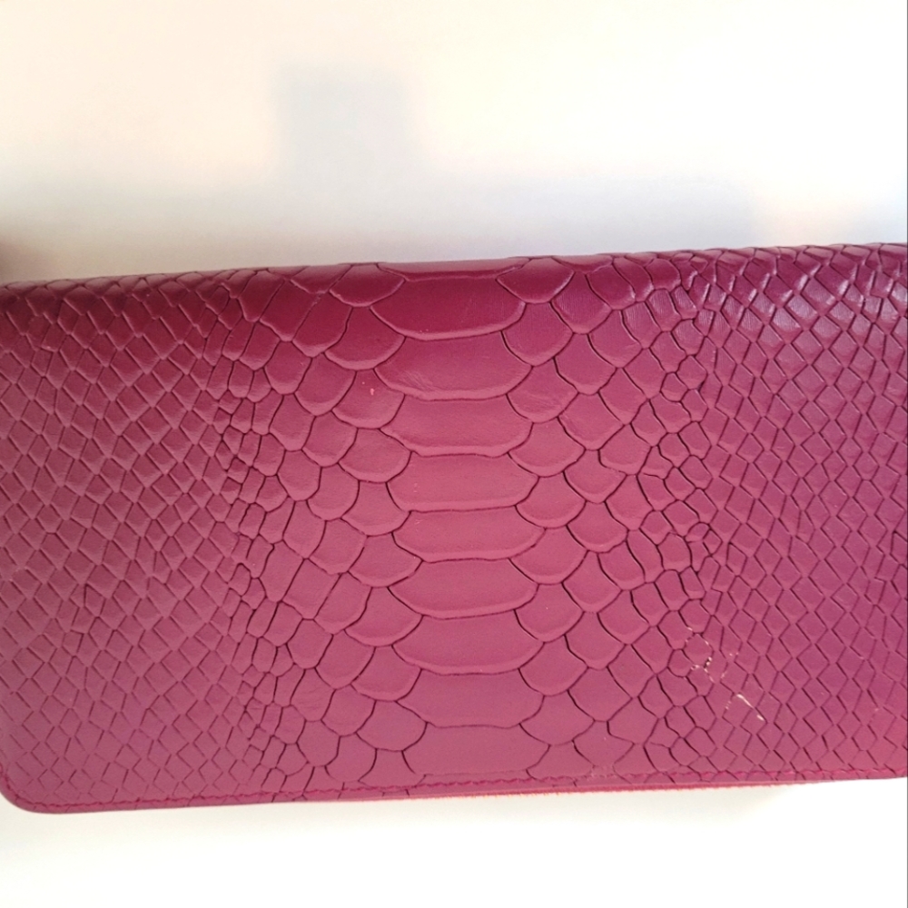 Gigi City Walletraspberry Embossed Python Leather - image 6